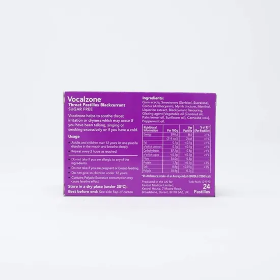 Picture of VOCALZONE THROAT PASTILLES - BLACKCURRENT