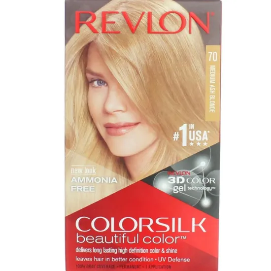 Picture of REVLON COLORSILK PERMANENT (70/7A) HAIR COLOUR MEDIUM ASH BLONDE (70/7A)