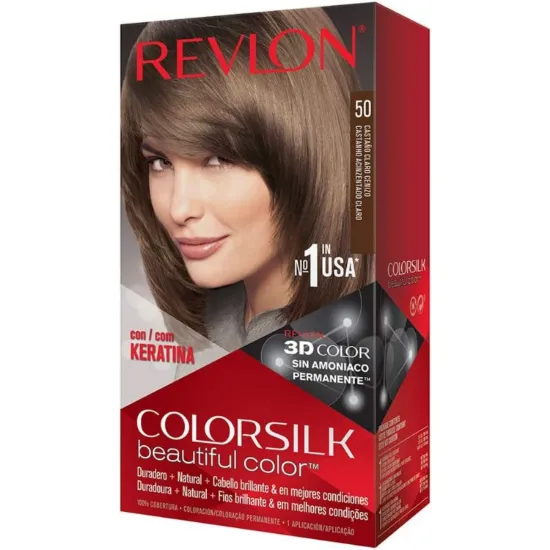 Picture of REVLON COLORSILK PERMANENT HAIR COLOUR LIGHT ASH BROWN 50/5A