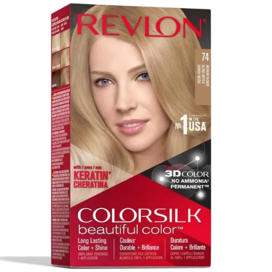 Picture of REVLON COLORSILK PERMANENT HAIR COLOUR MEDIUM BLONDE (74/7N)
