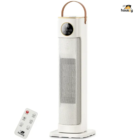 Picture of Houszy PTC Ceramic Tower Heater 2000W – Oscillating Fan Heater with Thermostat 16–35°C, Silver
