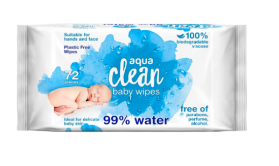 Picture of AQUACLEAN BABY WIPES 72's