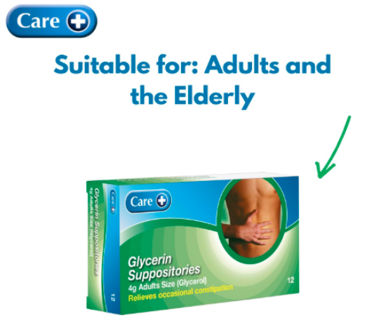 Picture of Care + Glycerin Suppositories 4g Adults Size (glycerol) 12