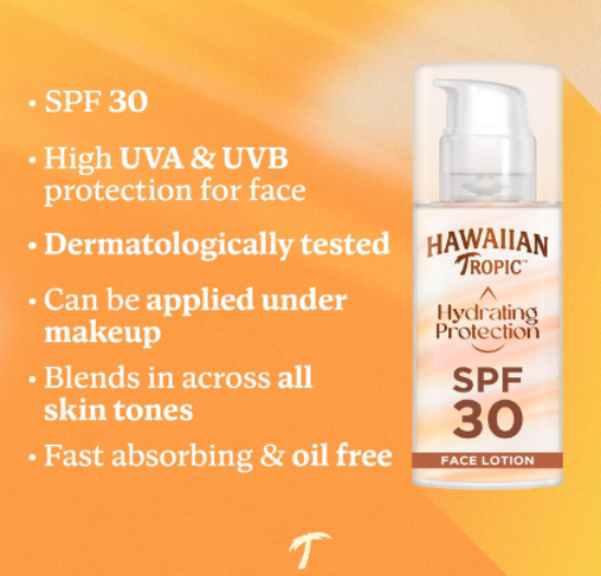 Picture of Hawaiian Tropic 50ml Face Lotion Hydrating Protection SPF 30